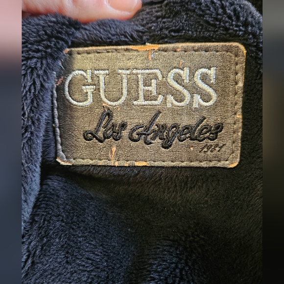 GUESS Los Angeles Faux suede/fur Black Open front jacket. Size small - Picture 6 of 11